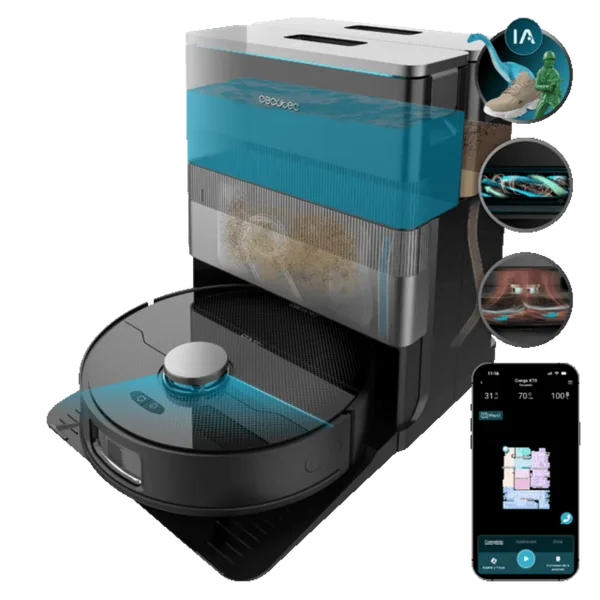 Robot aspirador Conga X70 Vital de Cecotec con base de autovaciado